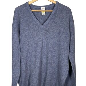 Vintage St Michael Lambswool V-Neck Sweater 44 Chest Blue UK Made